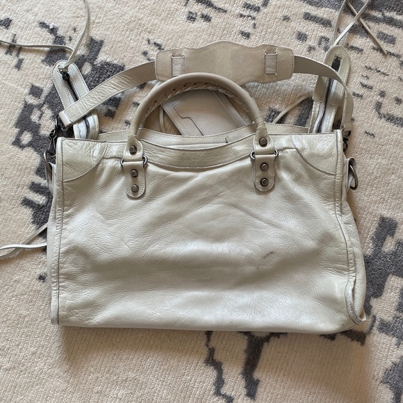 2004 Balenciaga White City Bag Chèvre Pewter 😍😍 - Picture 3 of 7